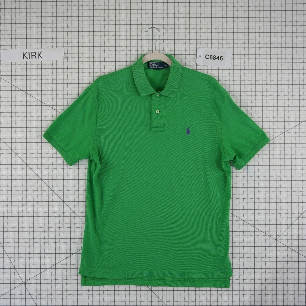 Ralph Lauren Polo Shirt Men's Medium Green Short Sleeve Pony Logo Golf